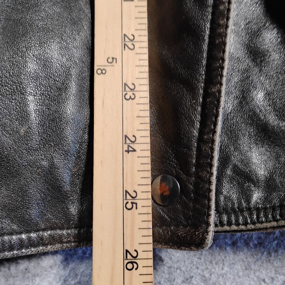 San Francisco Skins Mens Vintage Black Leather Asymmetrical Biker Moto Jacket XL - Picture 11 of 16